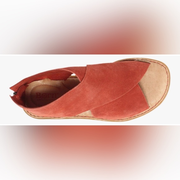 BORN IWA Red Suede Women's Sandals New in Box - Picture 4 of 5